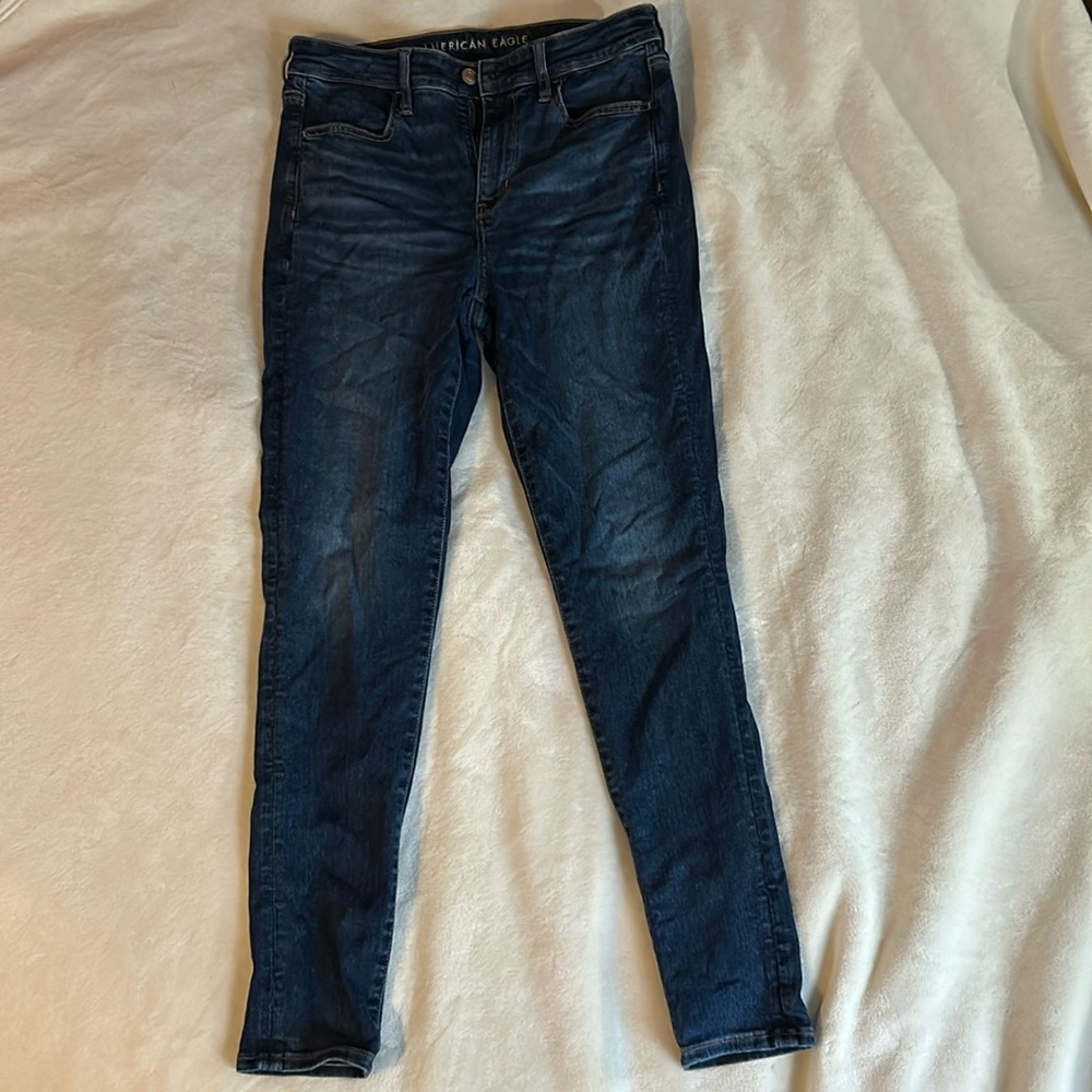 Size 8 American Eagle High Rise Jeggings Dark Wash